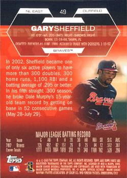 2003 Finest #49 Gary Sheffield Back