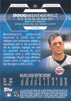 2003 Finest #68 Doug Mientkiewicz Back
