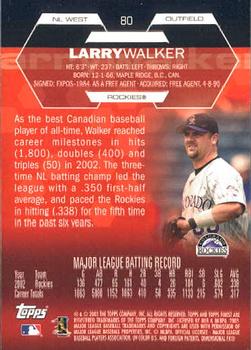 2003 Finest #80 Larry Walker Back