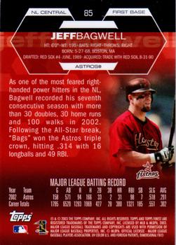 2003 Finest #85 Jeff Bagwell Back