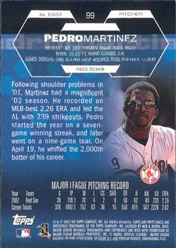 2003 Finest #99 Pedro Martinez Back