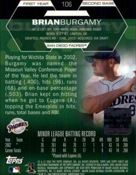 2003 Finest #106 Brian Burgamy Back