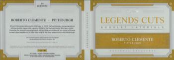 2017 Panini National Treasures - Legends Cuts Booklet Materials #LCBM-RC Roberto Clemente Back