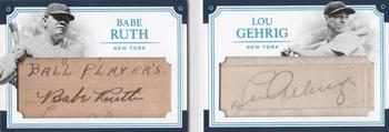 2017 Panini National Treasures - Legends Dual Cuts Booklet #LDCB-3 Babe Ruth / Lou Gehrig Front