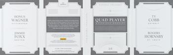 2017 Panini National Treasures - Quad Player Materials Booklet #QPMB-5 Rogers Hornsby / Honus Wagner / Jimmie Foxx / Ty Cobb Back