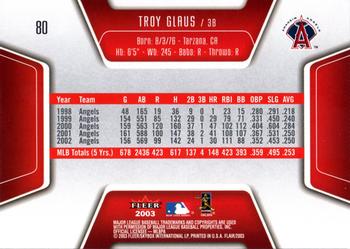 2003 Flair #80 Troy Glaus Back