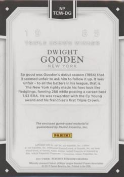 2017 Panini National Treasures - Triple Crown Winners #TCW-DG Dwight Gooden Back