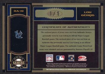 2004 Donruss Timeless Treasures - Home Away Gamers Combos Signature Prime #HA-19 Lou Gehrig Back