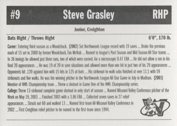 2003 Sun Printing Wisconsin Woodchucks #NNO Steve Grasley Back