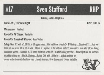 2003 Sun Printing Wisconsin Woodchucks #NNO Sven Stafford Back
