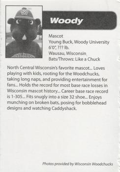 2010 Sun Printing Wisconsin Woodchucks #NNO Woody Back