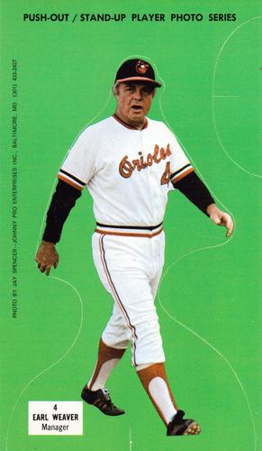 1973 Johnny Pro Baltimore Orioles #NNO Earl Weaver Front