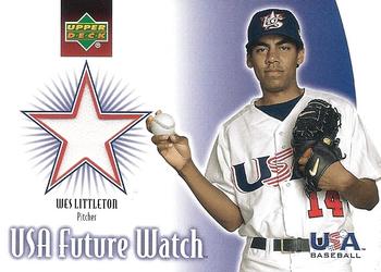 2002 Upper Deck Rookie Update - USA Future Watch Swatches #US-WL Wes Littleton Front