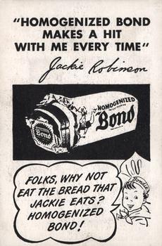 1947 Bond Bread Jackie Robinson #NNO Portrait, Glove in Air Back