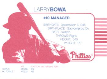 2002 Acme/Nabisco Philadelphia Phillies #NNO Larry Bowa Back