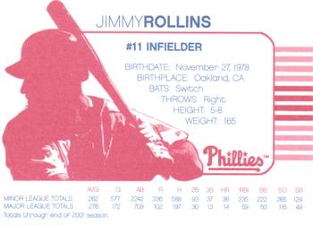 2002 Acme/Nabisco Philadelphia Phillies #NNO Jimmy Rollins Back