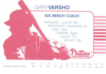 2002 Acme/Nabisco Philadelphia Phillies #NNO Gary Varsho Back