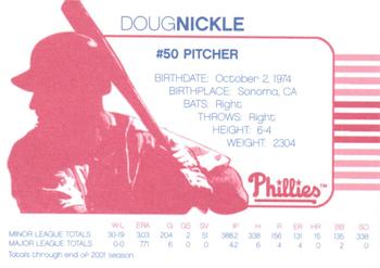 2002 Acme/Nabisco Philadelphia Phillies #NNO Doug Nickle Back