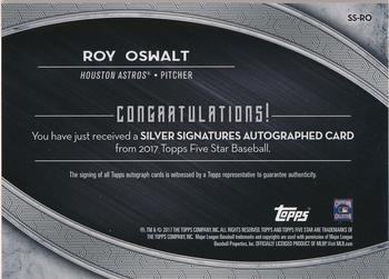 2017 Topps Five Star - Silver Signatures Green #SS-RO Roy Oswalt Back