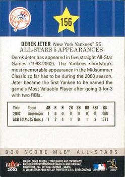 2003 Fleer Box Score #156 Derek Jeter Back