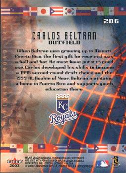 2003 Fleer Box Score #206 Carlos Beltran Back