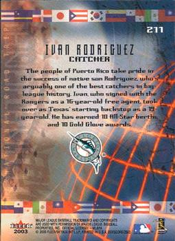 2003 Fleer Box Score #211 Ivan Rodriguez Back