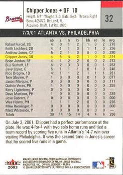 2003 Fleer Box Score #32 Chipper Jones Back