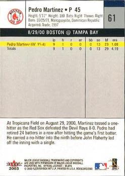 2003 Fleer Box Score #61 Pedro Martinez Back