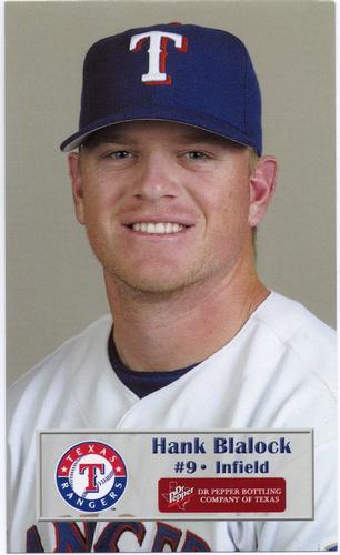 2003 Dr. Pepper Texas Rangers #NNO Hank Blalock Front