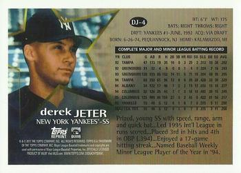 2017 Topps - Factory Set Bonus: Derek Jeter Blue Chrome Reprints #DJ-4 Derek Jeter Back
