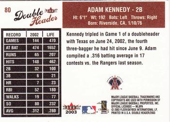 2003 Fleer Double Header #80 Adam Kennedy Back