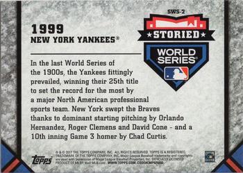 2017 Topps Update - Storied World Series Blue #SWS-2 1999 New York Yankees Back