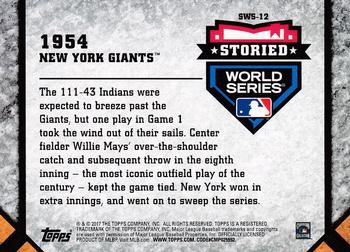2017 Topps Update - Storied World Series Blue #SWS-12 1954 New York Giants Back