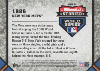 2017 Topps Update - Storied World Series Blue #SWS-20 1986 New York Mets Back