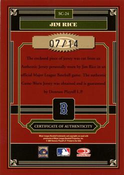 2004 Donruss Timeless Treasures - Statistical Champions Signature Number #SC-24 Jim Rice Back