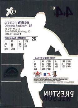 2003 Fleer E-X #26 Preston Wilson Back