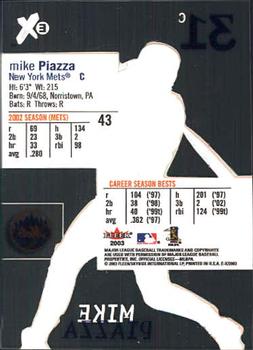 2003 Fleer E-X #43 Mike Piazza Back