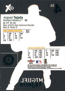2003 Fleer E-X #51 Miguel Tejada Back