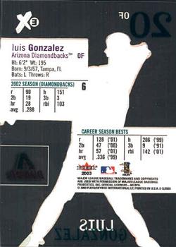 2003 Fleer E-X #6 Luis Gonzalez Back