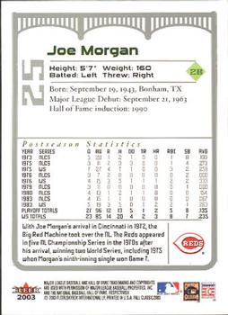 2003 Fleer Fall Classic #25 Joe Morgan Back