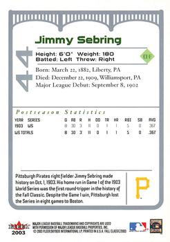 2003 Fleer Fall Classic #44 Jimmy Sebring Back