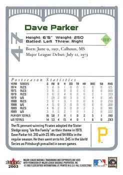 2003 Fleer Fall Classic #47 Dave Parker Back