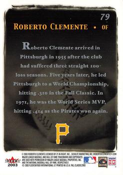 2003 Fleer Fall Classic #79 Roberto Clemente Back