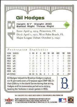 2003 Fleer Fall Classic #48a Gil Hodges Back