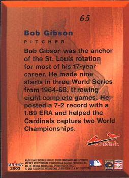 2003 Fleer Fall Classic #65 Bob Gibson Back