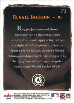 2003 Fleer Fall Classic #71a Reggie Jackson Back