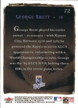 2003 Fleer Fall Classic #72 George Brett Back