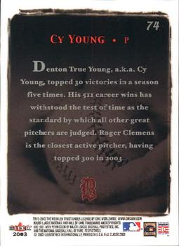 2003 Fleer Fall Classic #74 Cy Young Back