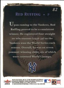 2003 Fleer Fall Classic #82 Red Ruffing Back