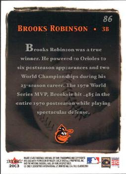 2003 Fleer Fall Classic #86 Brooks Robinson Back